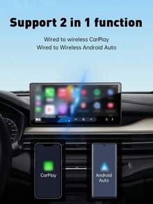 XUDA 2in1 Wireless CarPlay AI Mini Box &Android Auto Box RGB Colorful Atmosphere Light Plug&Play Automatic Connection For Wired Carplay Android Auto Car - Black - View 3