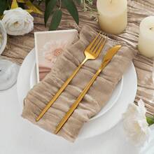 18pcs Cheese Cloth Napkins, 20" X 20", Bohemian Style Coffee Color Cheesecloth Napkins, Suitable For Weddings, Bridal Showers, Parties, Gatherings, Daily Use, Thanksgiving, Christmas - Multicolor - View 3