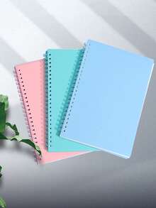 Sổ tay lò xo A5 chống thấm nước, bìa nhựa mờ, 120 trang, thích hợp cho công việc, văn phòng, trường học, ghi chép khi đi du lịch, sổ tay lò xo dày dặn dành cho học sinh, sổ nhật ký có dòng kẻ, thiết kế tối giản và thời trang, có thể dùng làm quà tặng cho học sinh. - Nhiều màu - Xem 2