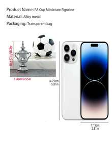 足球运动树脂奖杯 - 树脂雕塑重型英超联赛奖品，体育主题世界冠军装饰物品，是圣诞节、万圣节、复活节、情人节、教师节的节日吊坠礼物，适合游戏迷收集和纪念奖杯、钥匙扣 - 彩色 - 查看 9