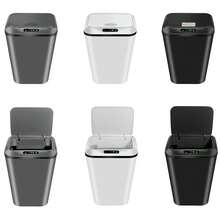 Smart Trash Can 16L Capacity Automatic With Sensor On The Lid For Living Room Kitchen Office - Black - View 5