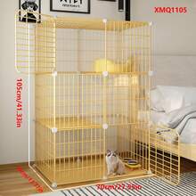2-Tier Enclosed Cat Cage, Sturdy Indoor Cat House With Large Space For Kittens - Multicolor - View 5