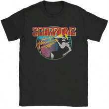 Man T Shirt Scorpions Savage Amusement T-Shirts Hippie  Summer Tees Y2K Retro Printed Cotton Tops Gift Idea - màu đen - Xem 1