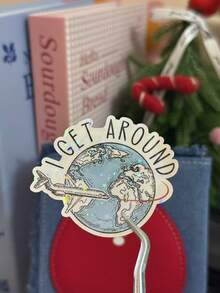 防水“I Get Around”飞机和地球乙烯基贴纸 - 耐用模切贴花，适合飞行员、旅行者和世界旅行爱好者，非常适合笔记本电脑、行李箱等，旅行配件 | 冒险主题 | 耐用乙烯基、飞机贴纸、学校用品、返校 - 彩色 - 查看 13
