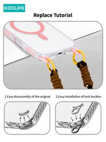 Koolife 1pc High Transparency 2.0mm PC Backplate With Magnetic Wireless Charging, Detachable Lanyard Hole Stand, Side Color Inlay, Molded Lens Frame, Full Coverage Phone Protective Case Compatible With IPhone 17 ProMax/17/17 Pro/17 Air/16/16 Pro/16 Plus/16 ProMax/11/11 Pro/11 ProMax/12/12 Pro/12 ProMax/13/13 Pro/13 Plus/14/14 Pro/14 Plus/14 ProMax/15/15 Pro/15 Plus/15 ProMax