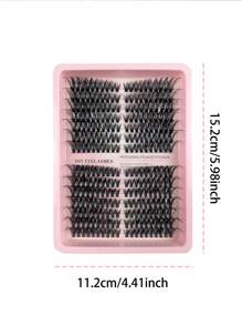 280片自粘式蓬松浓密狐狸眼假睫毛，8-16mm混合长度，单根纤长卷翘，DIY睫毛嫁接，自然纤长D型卷翘，打造性感妆容效果，适合约会、派对和聚会等场合佩戴。 - D - 查看 8