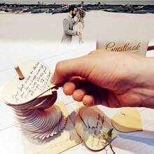 72件装木质心形宾客签名册 - 婚礼招待会装饰及伴手礼 - 卡其色 - 查看 4