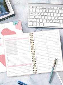 Trees Weekly Planner Notebook Undated Daily Schedule Agenda Sprial Goals Planner With Habit Tracker For Women Teacher Appreciation Gifts - Pink - View 6