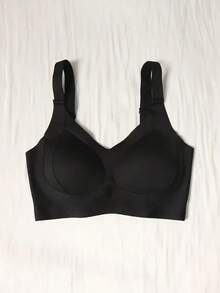 3pcs Women's Seamless Breathable Wireless Sports Bras - Full Coverage, Non-Slip, Lift & Support, Comfortable Fit With Ribbed Details, Nylon & Elastane Blend, Hand Wash - Elegant Solid Colors - 彩色 - 查看 6