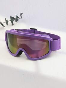 Cool Oversized Versatile Ski Goggles, Unisex Outdoor Skiing & Mountaineering Protective Eyewear - Purple Frame Purple Film - View 18