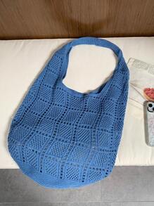 网眼轻便折叠斜挎包、大容量手提托特包、休闲百搭镂空学生包、户外度假购物袋，采用纱线编织而成，拥有米色、黄色等柔和色调。采用开放式设计，散发出慵懒奢华的气息。