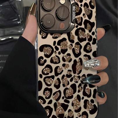 Shockproof Leopard Print Fashion Phone Premium Case Compatible With IPhone 15 Pro Max Leopard Print New Colorful Silver High-End Protective Phone Case Compatible With IPhone 16/11/13 Pro/15 Pro/15/13 Pro Max Anti-Fall Material Compatible With IPhone 14/13/12 Full Coverage Compatible With IPhone 12 Pro Max Spring Gift Party