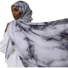 ZGMYC Watercolour Floral Printed Hijab Scarf For Women Soft Modal Cotton Instant Hijab Head Wraps Shawls Long Scarveshalloween - 顏色 4 - 查看 11
