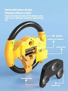 20*19.5*6厘米仿真汽车方向盘，男孩模拟驾驶玩具，驾驶游戏方向盘，儿童玩具，方向盘赛车游戏，仿真汽车音乐方向盘，室内婴幼儿早教益智玩具，可固定在桌子或门上进行模拟驾驶，节日/生日礼物，适合3-12岁儿童
