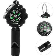 1pc Outdoor Survival Whistle Keychain High-Precision Compass Portable Emergency Whistle Pendant For Hiking And Camping Sleek For Easy Visibility