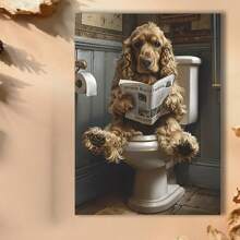 Framed [1pc Funny Cocker Spaniel] Funny Dog Cocker Spaniel 1pc Framed Canvas Print | Bathroom Decor, Wall Hanging Artwork For Home, Bedroom, Kitchen, Living Room, Cafe, Office, Wall Art Decor, Cocker Spaniel Gifts,Room Decor. - Framed(框架) - 查看 1
