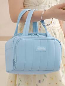 1 Stück neue aufgeblähte isolierte Lunch-Tasche, leicht, großes Fassungsvermögen, gesteppte Lunch-Kühltasche, wasserdicht, auslaufsicher, thermisch isolierte Lunch-Box, Bento-Tasche, Dinner-Isoliertasche, verstärkte süße Lunch-/Obst-Tasche, weich gepolstert, wiederverwendbar für Arbeit, Picknick oder Reisen, Küchenausstattung, Schul-Rückkehr-Zubehör, Lunch-Tasche für Frauen, Lunch-Box für die Schule