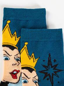 Disney 1双正版万圣节反派角色、圣诞节和新年礼物卡通动画袜子、男女通用趣味袜子、迪士尼袜子 - 彩色 - 查看 3