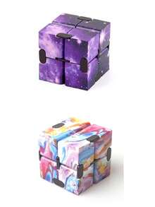 1pc Bestselling Printed Infinity Cube Pocket Fidget Toy, Creative Stress Relief Gadget, Foldable Infinity Cube Mini Gift - Multicolor - View 11