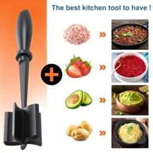Heat Resistant Meat Masher For Hamburger Meat, Ground Beef Masher, Plastic Hamburger Chopper Utensil, Ground Meat Chopper, Non Stick Mix Chopper For Mix Chop, Potato Masher Tool, Kitchen Tools, Kitchen Stuff, Meat Chopper