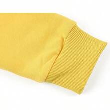 Boys Girls Hoodies Hooded Sweatshirts Solid Fleece Hoodie Classic Full Zipper Top Plush Cotton - 黃色 - 查看 4