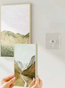 10/20/30个透明相框挂钩，强力自粘相框挂钩，无损挂钩，适用于相册和艺术品，无需钻孔，浴室和厨房墙面挂钩，适用于玻璃/瓷砖/木材/金属表面