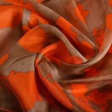100% Mulberry Silk Scarf For Women Lightweight Long Scarves Beach Wraps Cover Up -Travel Photography Scarfhalloween - 橘子咖啡 - 查看 4