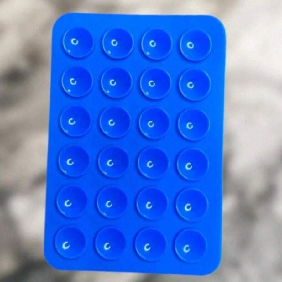 Cell Phone Suction Cup Case Silicone Holder Various Colors - Blue - View 1