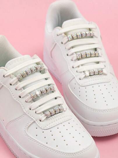 30条串珠鞋带DIY套装，金属材质，镶嵌水钻，创意鞋扣，彩色钻石，闪亮鞋饰