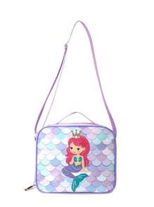 可愛圖案嬰幼兒便當袋，保持食物新鮮並方便攜帶，防漏且耐用的可重復使用便當袋，適用於學校、野餐和旅行，配有肩帶和斜跨包，可用於休閒穿著