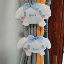Sanrio 2 piezas Hebilla de cortina Sanrio Hello Kitty Clip de cortina creativo y lindo de dibujos animados Banda elástica para cortina de habitación Decoración del hogar (El pequeño orificio en la parte posterior no afecta el uso normal)