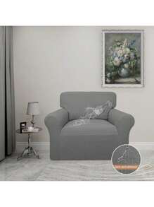 Funda de Sofá de Jacquard Elástico Impermeable - Tamaños 1, 2, 3 Personas y Kit de 3 Piezas | Protector de Muebles a Prueba de Fugas, Esencial para Familias con Niños, Propietarios de Perros y Gatos | Material Duradero que Resiste Raspones, Manchas de Café, Jugo y Pelos, Se Ajusta a Sofás Rectos o con Brazos | Perfecta para Uso Cotidiano, Fiestas en Casa o Espacios donde los Mascotas Duermen en el Sofá - Gris - Ver 7