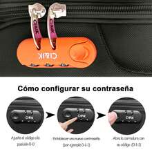 Set Of 2 Travel Suitcases, 20 And 18 Inches, With Rigid Wheels And A Lock. - 黑色 - 查看 7