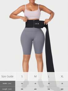 1pc Women's Postpartum Belly Band, Elastic Adjustable Waist Shaper - Black - View 1