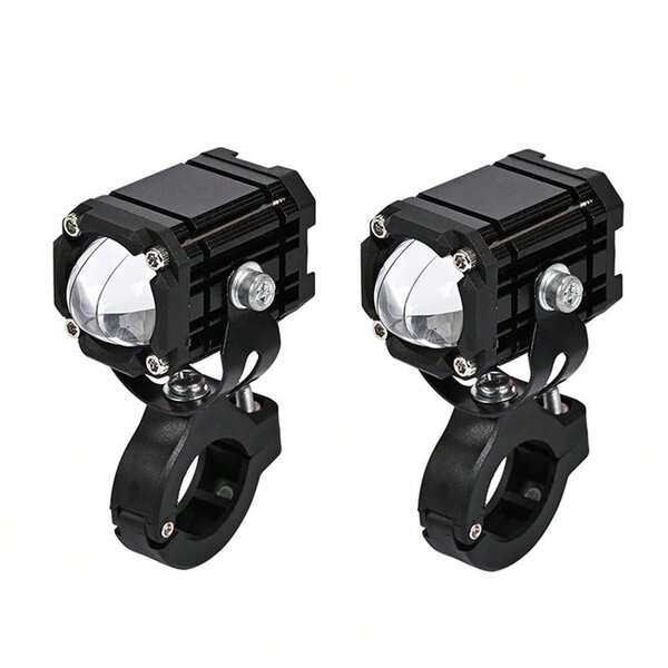 Holofote ultrabrilhante para motocicleta, farol externo de LED para veículo elétrico, luz azul, amarela e branca (pacote com 2)