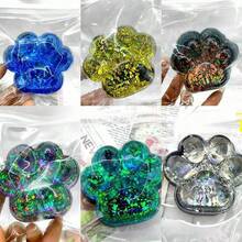 1pc Cute Cat Paw Stress Relief Toy, Fidget Toy, Jelly-Like Crystal Squeeze Toy, Super Soft Squeezing Toy, Exquisite Birthday/Christmas/Halloween Gift, Perfect Present