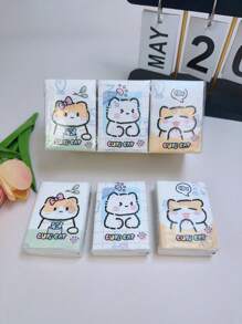 9pcs/Pack Colorful Cat Print Natural Woodpulp Handkerchief Tissues, Suitable For Daily Life Cleaning,Kitchen,Bathroom,Home,Household Supplies