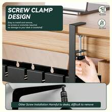 Under Desk Cable Management Tray, Extendable 11.2" To 21.6" Cable Management Under Desk Tray, No Drill With Clamp For Home Office