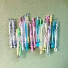 5支彩色多孔心形泡泡棒，户外活动泡泡液用品，营造节日氛围 - 混色 - 查看 9