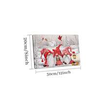 1pc, Framed Wall Art, Christmas Gnomes In Snowy Landscape, Three Festive Gnomes Wearing Red Hats And Scarves, Holding A Lantern And Surrounded By Snow-Covered Trees And Birds, Canvas Wall Art For Living Room, Bedroom, Bathroom, Study Room, Dining Room, Office, Wooden Wall Art Decor, Ideal Gift - 彩色 - 查看 8