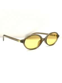 Women Half Round  Retro  Protection Fashion 2025 Rugged Stylish Oval - Transparent Frame Yellow Film - View 2