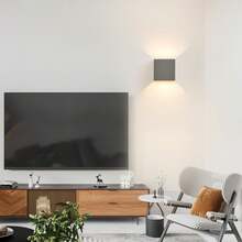 LED壁灯 室内/室外：室外暖白光 IP65 室外壁灯 G9 白色灯 上下楼梯照明 间接式室外灯 适用于房屋墙壁 卧室 走廊 楼梯间（不含灯泡） - 沙灰色 - 查看 7