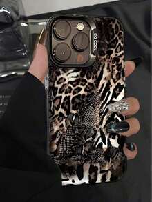 Funda para teléfono con estampado de leopardo y serpiente. Compatible con phone 16, 15, 14, 13, 12, 11, Pro, X, XS, Plus, S22/23/24 Ultra/FE+. - Multicolor - Ver 6
