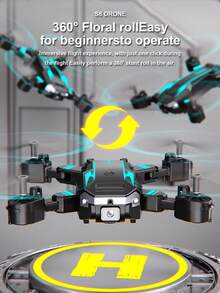 Upgraded S6 Quadcopter Drone With 2.4-Inch LCD Remote Controller And HD Dual Cameras, Supports Remote View Switching. It Features Optical Flow Hovering, Smart Obstacle Avoidance, One-Key Landing/Flip, And Gravity Sensing Functions, Powered By 3.7V/1800mAh Modular Battery. - Dark Blue - View 5