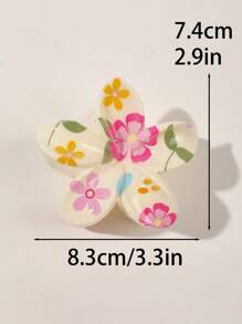 4 件 ABS 材质春夏花卉发夹，雏菊、郁金香、鸡蛋花图案，大尺寸，适合海滩、派对、盘发饰品秋季配饰秋季发夹花卉发夹