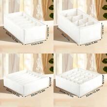 Bộ 4 giỏ đựng đồ cho bé, hộp đựng đồ bằng vải không dệt có thể gấp gọn với nhiều ngăn để đựng tất, đồ lót, áo ngực, cà vạt, khăn quàng cổ, đồ chơi trẻ em, giúp tiết kiệm không gian trong ngăn kéo. - Nhiều màu - Xem 8