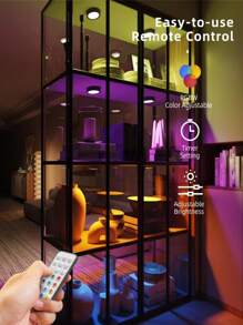 1/3/6 Stücke kabellose Metall Wandkunst LED Bildleuchten, mit magnetischer kabelloser Wandlampe, Lichterketten, Lampen, LED-Leuchten, Nachtlicht, Beleuchtung, Buchleuchte, LED-Leuchten für Räume - einstellbare Farbtemperatur, Timer, Fernbedienung und Taststeuerung - perfekt für Galerien, Treppen, Flure