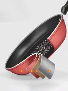 1 件 24 厘米不粘煎锅带盖，煎炒两用，适用于电磁炉和燃气灶 - 彩色 - 查看 7