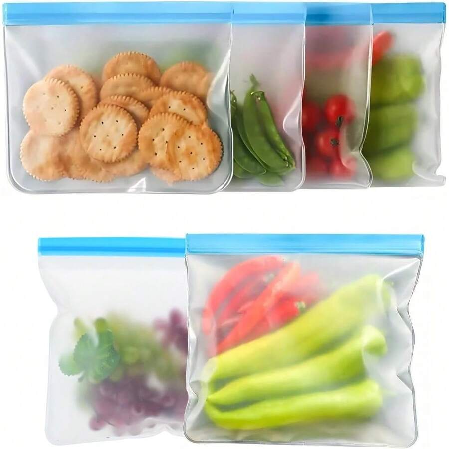 Reusable Sandwich Bags, Reusable Freezer Bags For Prepared Proteins, Meal Prep Portions, Fruits And Veggies, Dry Food, Home Decor, Party & Christmas Storage