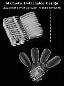 48/72/120pcs Removable Almond Nail Magnetic Display Color Card ,Nail Polish Swatch False Nail Display Card,Magnet Design,Strong Adsorption,Acrylic Display Board Nail Polish Adhesive Training Practicing Tool TipsPortable Detachable Display For Studios And Nail Enthusiasts - Multicolor - View 10